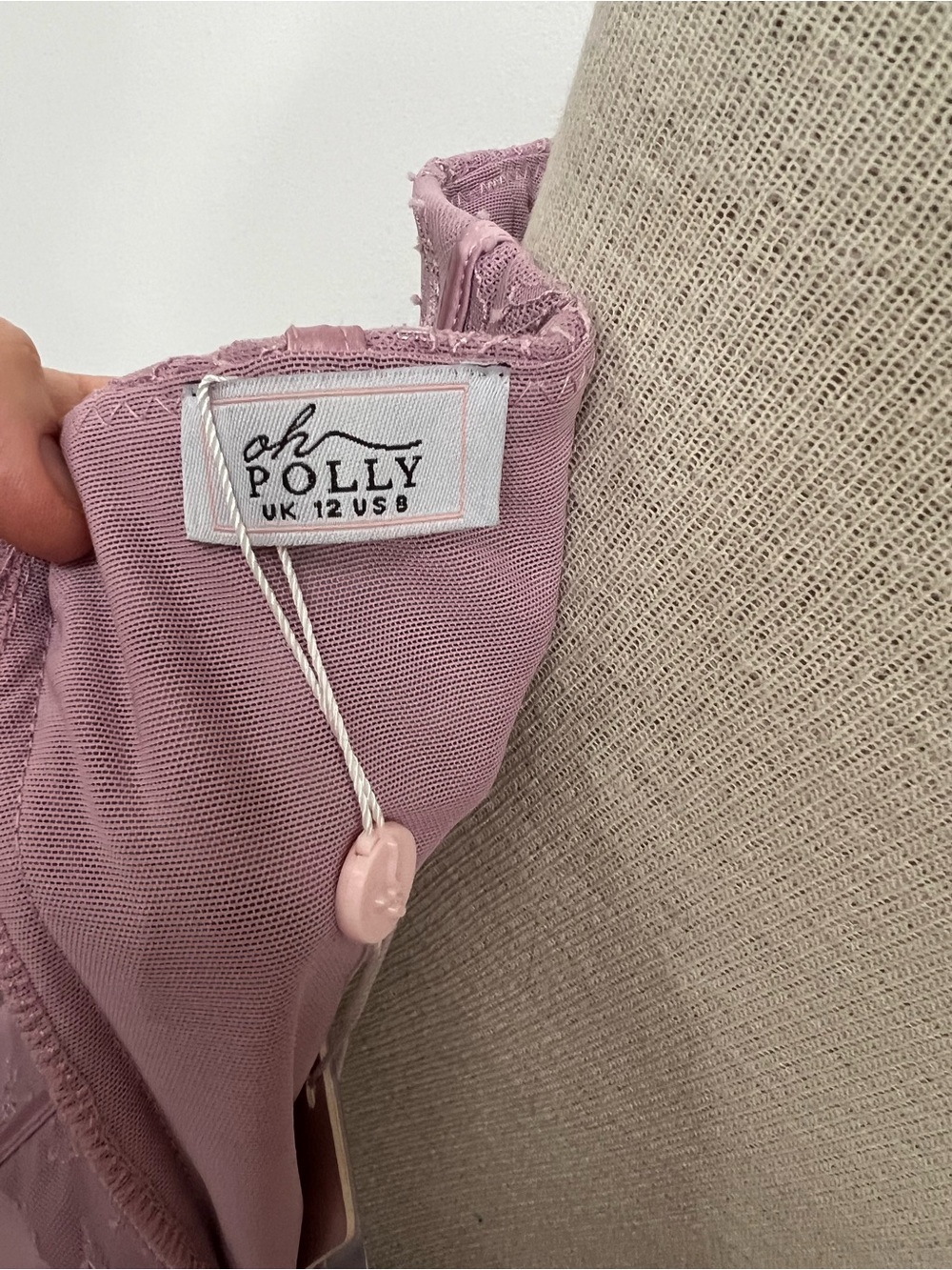 NWT Oh Polly Chloe Dusty Pink Lace Corset Mini Dress Size 8 - Picture 7 of 10